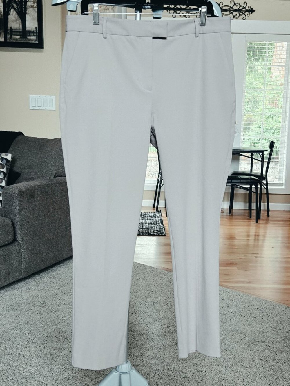 Reiss Joanne sz 10 Stone Beige tailored straight leg cropped trouser pants